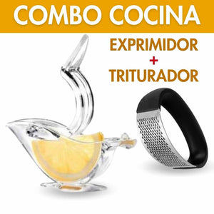 COMBO COCINA EXPRIMIDOR + TRITURADOR DE AJO